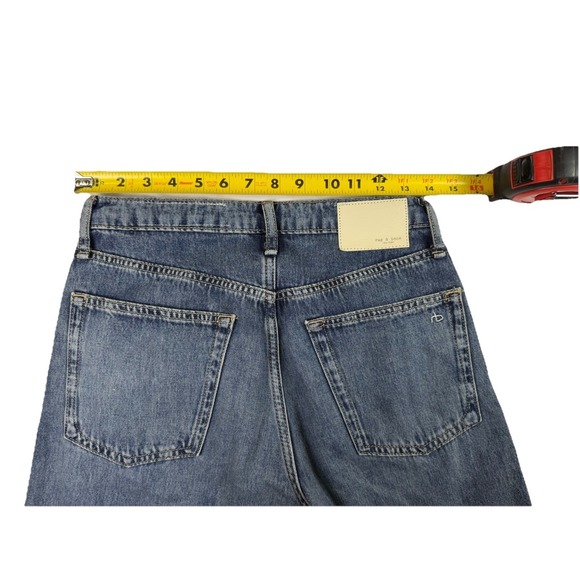 Rag & Bone Jeans Sophie High Rise Cuffed Ultra Wide Crop Color Pebble Raw Sz 27 - Picture 5 of 8